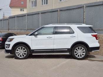 21 999 р. Защита порогов SLITKOFF из круглой трубы диаметром 63 мм SLITKOFF v1  Ford Explorer  U502 (2015-2019) 1-ый рестайлинг, 5 дв., 2-ой рестайлинг, 5 дв.  с доставкой в г. Набережные‑Челны. Увеличить фотографию 2