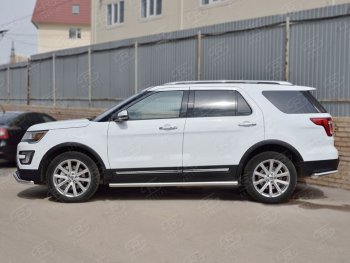 21 999 р. Защита порогов из круглой трубы d63 мм SLITKOFF v3  Ford Explorer  U502 (2015-2019) 1-ый рестайлинг, 5 дв., 2-ой рестайлинг, 5 дв.  с доставкой в г. Набережные‑Челны. Увеличить фотографию 2