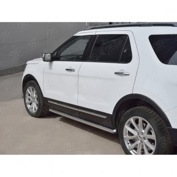 21 999 р. Защита порогов из круглой трубы d63 мм SLITKOFF v3  Ford Explorer  U502 (2015-2019) 1-ый рестайлинг, 5 дв., 2-ой рестайлинг, 5 дв.  с доставкой в г. Набережные‑Челны. Увеличить фотографию 3