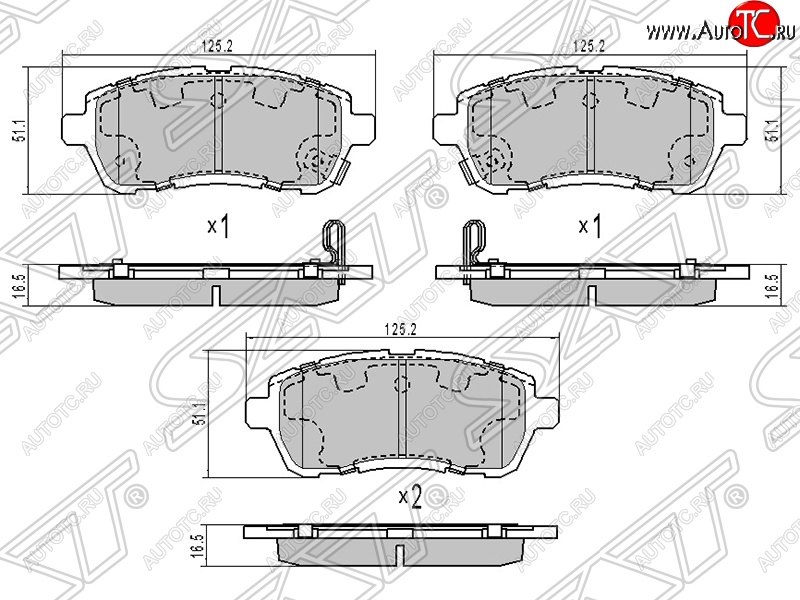 1 129 р. Колодки тормозные SAT (передние)  Ford Fiesta  6 (2008-2019), Mazda 2/Demio  DE (2007-2014), Toyota Tank (2016-2024)  с доставкой в г. Набережные‑Челны