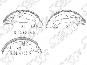 Колодки тормозные SAT (задние) Ford (Форд) Focus (Фокус)  1 (1998-2005) 1 седан дорестайлинг, универсал дорестайлинг, хэтчбэк 3 дв. дорестайлинг, хэтчбэк 5 дв. дорестайлинг, седан рестайлинг, универсал рестайлинг, хэтчбэк 3 дв. рестайлинг, хэтчбэк 5 дв. рестайлинг