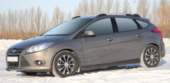 8 799 р. Комплект рейлингов АПС  Ford Focus  3 (2010-2019) хэтчбэк дорестайлинг, хэтчбэк рестайлинг (Черные, без поперечин)  с доставкой в г. Набережные‑Челны. Увеличить фотографию 2