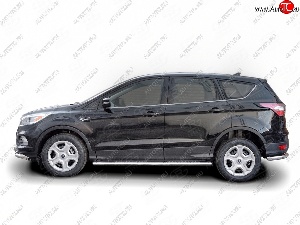 27 699 р. Порожки для ног (труба Ø120х60, овал с проступью) Russtal Ford Kuga 2 рестайлинг (2016-2019)  с доставкой в г. Набережные‑Челны