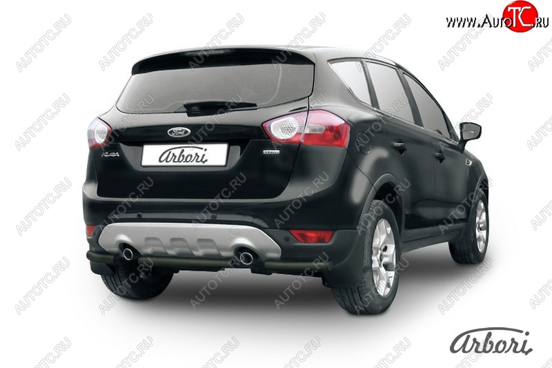 7 019 р. Защита заднего бампера Arbori (черная, 1 труба d57 mm). Ford Kuga 1 (2008-2013)  с доставкой в г. Набережные‑Челны