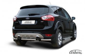 6 389 р. Защита заднего бампера Arbori (нержавейка, 1 труба d57 mm). Ford Kuga 1 (2008-2013)  с доставкой в г. Набережные‑Челны. Увеличить фотографию 2