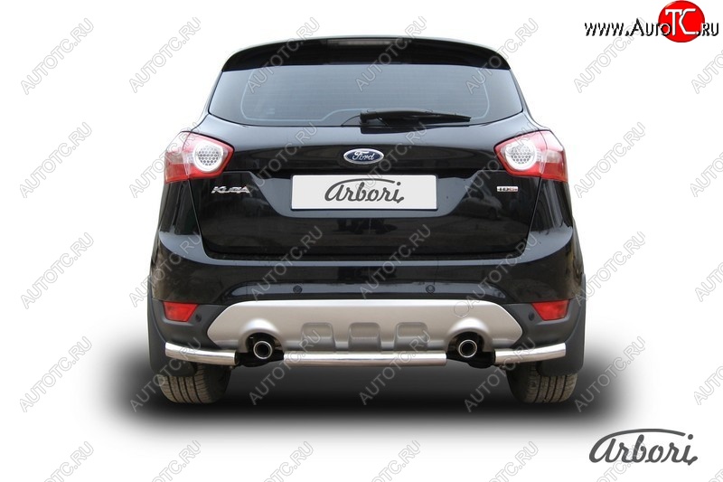 6 389 р. Защита заднего бампера Arbori (нержавейка, 1 труба d57 mm). Ford Kuga 1 (2008-2013)  с доставкой в г. Набережные‑Челны