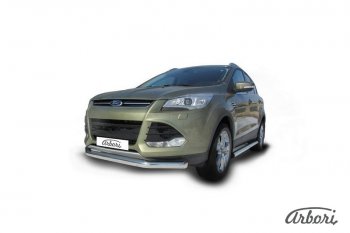 13 319 р. Защита переднего бампера Arbori (нержавейка, 1 труба d76 mm) Ford Kuga 2 дорестайлинг (2013-2016)  с доставкой в г. Набережные‑Челны. Увеличить фотографию 2