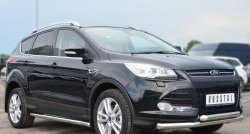 13 849 р. Защита порогов из круглой трубы диаметром 63 мм Russtal Ford Kuga 2 дорестайлинг (2013-2016) (Защита порогов с со скосами на торцах (вариант 1))  с доставкой в г. Набережные‑Челны. Увеличить фотографию 12