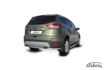 6 389 р. Защита заднего бампера Arbori (нержавейка, 1 труба d57 mm). Ford Kuga 2 дорестайлинг (2013-2016)  с доставкой в г. Набережные‑Челны. Увеличить фотографию 2