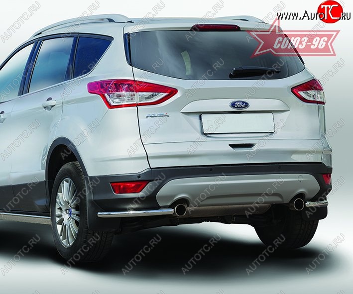 7 604 р. Защита заднего бампера из боковых уголков Souz-96 (d42) Ford Kuga 2 дорестайлинг (2013-2016)  с доставкой в г. Набережные‑Челны