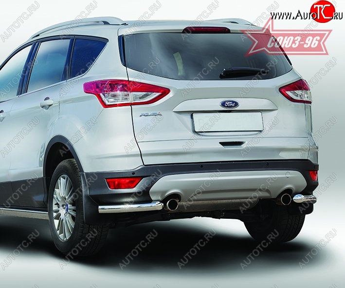 8 189 р. Защита заднего бампера из боковых уголков Souz-96 (d60) Ford Kuga 2 дорестайлинг (2013-2016)  с доставкой в г. Набережные‑Челны