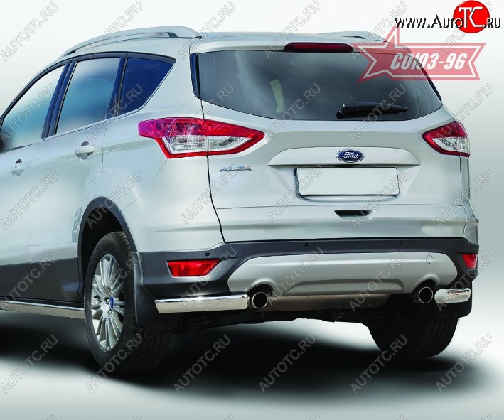 10 799 р. Защита заднего бампера из боковых уголков Souz-96 (d76х42) Ford Kuga 2 дорестайлинг (2013-2016)  с доставкой в г. Набережные‑Челны