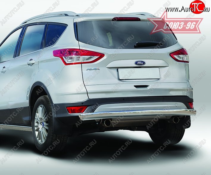 15 614 р. Защита заднего бампера из овальной трубы Souz-96 Long (в 75х42) Ford Kuga 2 дорестайлинг (2013-2016)  с доставкой в г. Набережные‑Челны