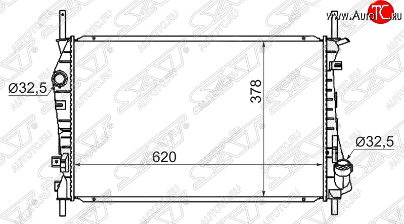 9 399 р. Радиатор двигателя SAT (пластинчатый, 2.4D/2.4TD, МКПП) Ford Transit цельнометаллический фургон дорестайлинг (2000-2006)  с доставкой в г. Набережные‑Челны