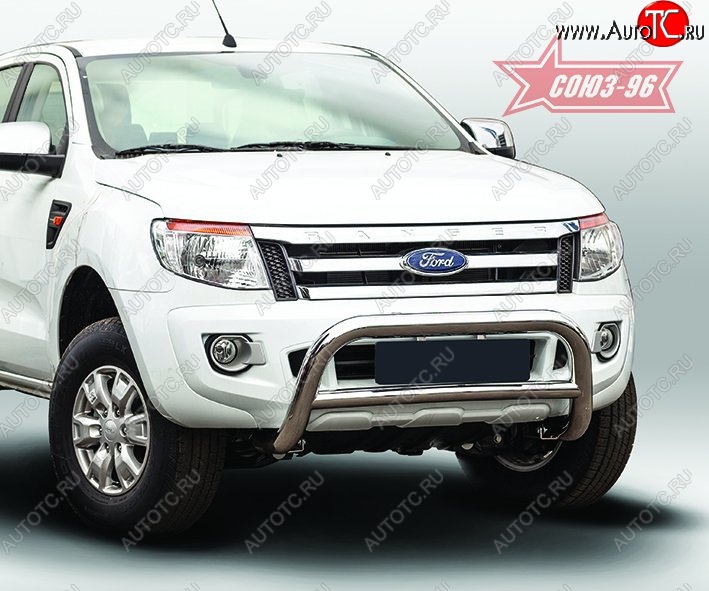 15 614 р. Защита переднего бампера Souz-96 (d76) Ford Ranger DoubleCab дорестайлинг (2011-2016)  с доставкой в г. Набережные‑Челны