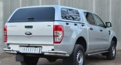 27 999 р. Защита заднего бампера (2 трубы Ø63 мм уголки, нержавейка) SLITKOFF Ford Ranger RapCab дорестайлинг (2011-2016)  с доставкой в г. Набережные‑Челны. Увеличить фотографию 3