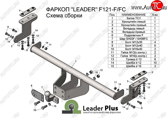 7 999 р. Фаркоп Лидер Плюс  Ford Ranger ( DoubleCab,  RapCab) (2011-2021) дорестайлинг, дорестайлинг, рестайлинг, рестайлинг  с доставкой в г. Набережные‑Челны