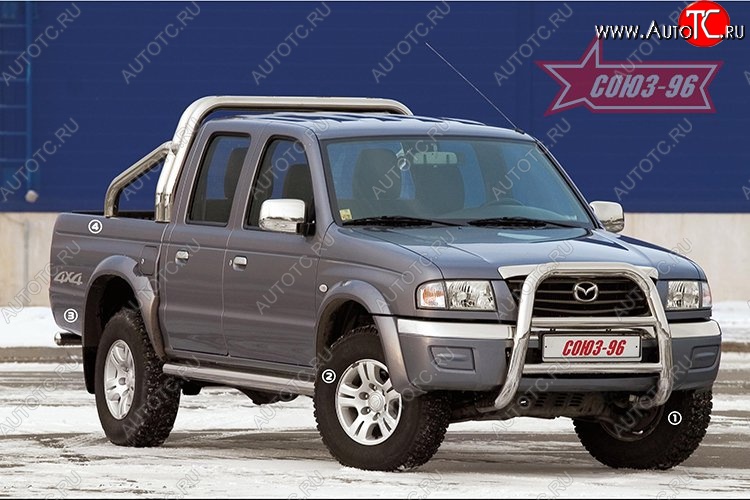 16 064 р. Защита переднего бампера Souz-96 (d76) Ford Ranger (2006-2009)  с доставкой в г. Набережные‑Челны