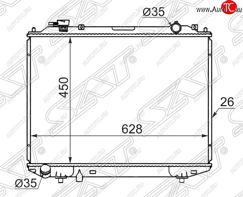 6 999 р. Радиатор двигателя SAT (пластинчатый, 2.5D/2.5TD/2.9D/3.0TD, МКПП)  Ford Ranger (2006-2011), Mazda B-Series (1998-2007), Mazda BT-50 (2006-2018)  с доставкой в г. Набережные‑Челны