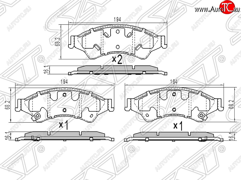 899 р. Колодки тормозные передние SAT Mazda BT-50 (2006-2011)  с доставкой в г. Набережные‑Челны