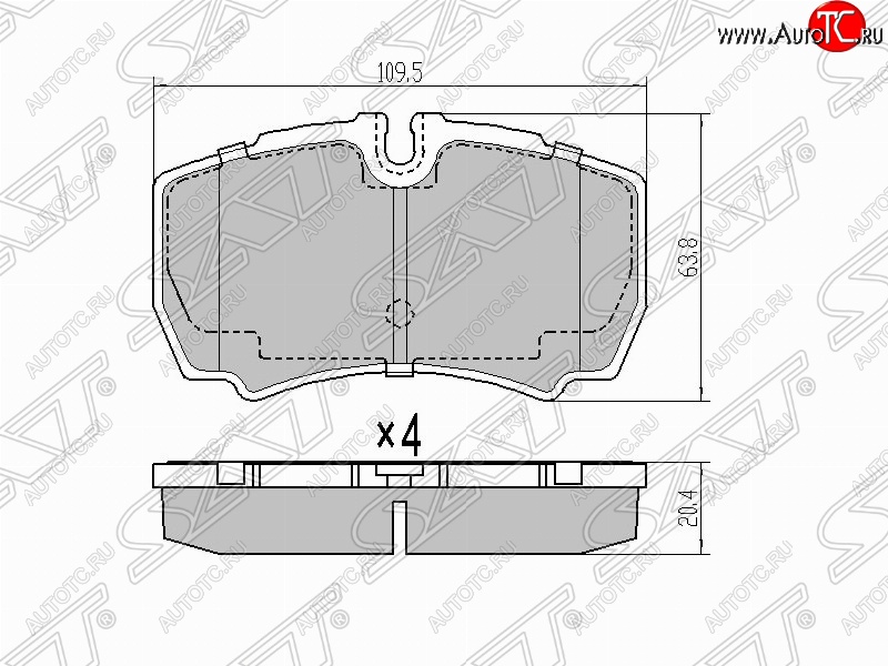 1 449 р. Колодки тормозные задние SAT  Ford Transit (2006-2014) цельнометаллический фургон  с доставкой в г. Набережные‑Челны