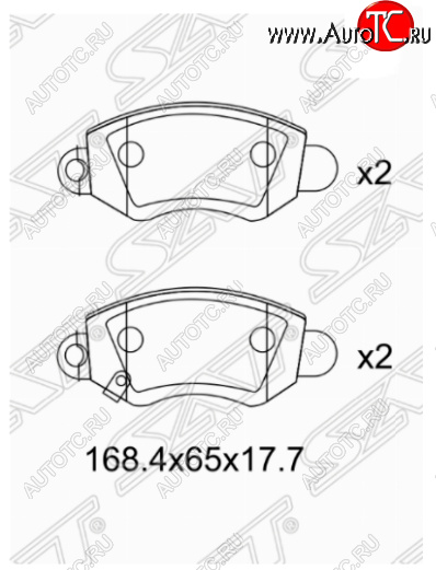 1 329 р. Комплект передних тормозных колодок SAT  Ford Transit (2000-2006) цельнометаллический фургон дорестайлинг  с доставкой в г. Набережные‑Челны