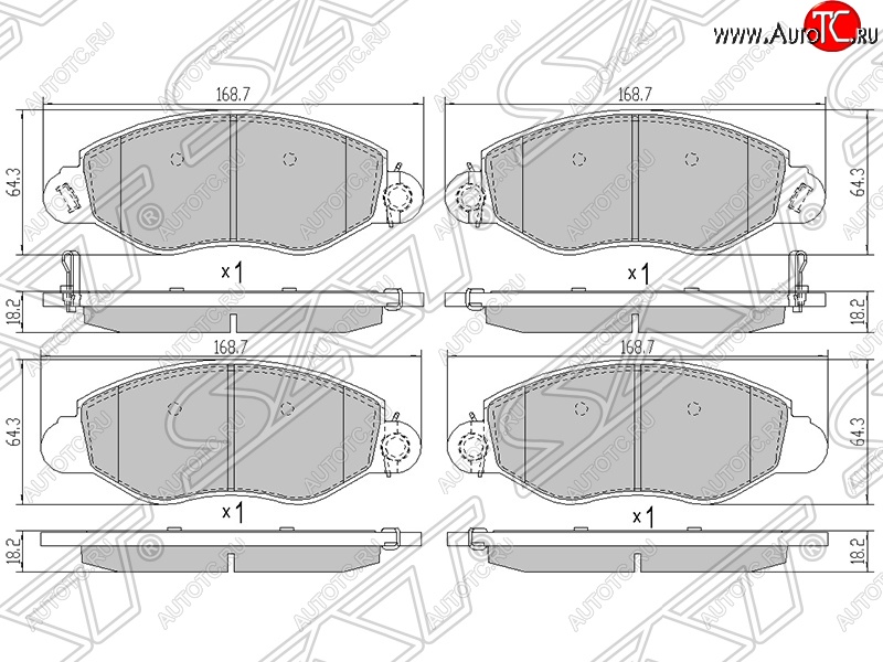 1 699 р. Колодки тормозные SAT (передние)  Ford Transit (2000-2006) цельнометаллический фургон дорестайлинг  с доставкой в г. Набережные‑Челны