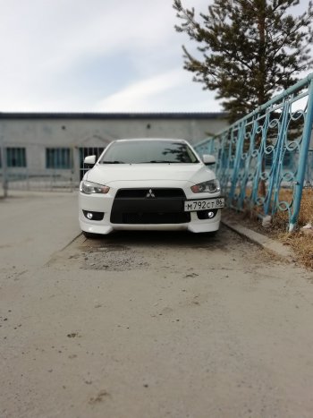 3 099 р. Клыки Evo на передний бампер автомобиля Mitsubishi Lancer 10 седан дорестайлинг (2007-2010) (Неокрашенные)  с доставкой в г. Набережные‑Челны. Увеличить фотографию 7