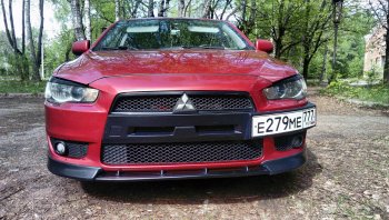 899 р. Вставка переднего бампера (зубатка) Evo Mitsubishi Lancer 10 CY седан рестайлинг (2011-2017) (Неокрашенная)  с доставкой в г. Набережные‑Челны. Увеличить фотографию 7