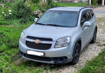 2 599 р. Дефлектор капота CA-Plastiс exclusive  Chevrolet Orlando (2011-2018) (Шелкография серебро)  с доставкой в г. Набережные‑Челны. Увеличить фотографию 2