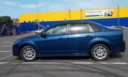 4 199 р. Пороги накладки FT  Ford Focus  2 (2004-2011)  седан дорестайлинг, универсал дорестайлинг, хэтчбэк 5 дв. дорестайлинг, седан рестайлинг, универсал рестайлинг, хэтчбэк 5 дв. рестайлинг (Неокрашенные)  с доставкой в г. Набережные‑Челны. Увеличить фотографию 4