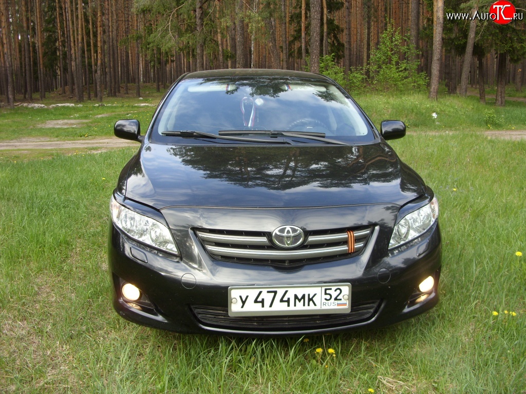 699 р. Комплект ресничек на фары Sport  Toyota Corolla  E150 (2006-2010) седан дорестайлинг (Неокрашенные)  с доставкой в г. Набережные‑Челны