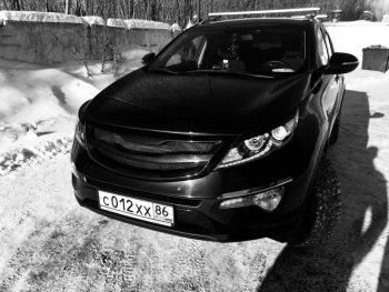 5 249 р. Решётка радиатора RA V2  KIA Sportage  3 SL (2010-2016) дорестайлинг, рестайлинг (С сеткой металлик, Неокрашенная)  с доставкой в г. Набережные‑Челны. Увеличить фотографию 6