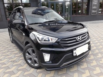 8 999 р. Защита переднего бампера Slitkoff (d57, черная) Hyundai Creta GS дорестайлинг (2015-2019) (Цвет: серебристый)  с доставкой в г. Набережные‑Челны. Увеличить фотографию 10