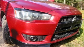 579 р. Реснички на фары Style Mitsubishi Lancer 10 седан дорестайлинг (2007-2010) (Неокрашенные)  с доставкой в г. Набережные‑Челны. Увеличить фотографию 5