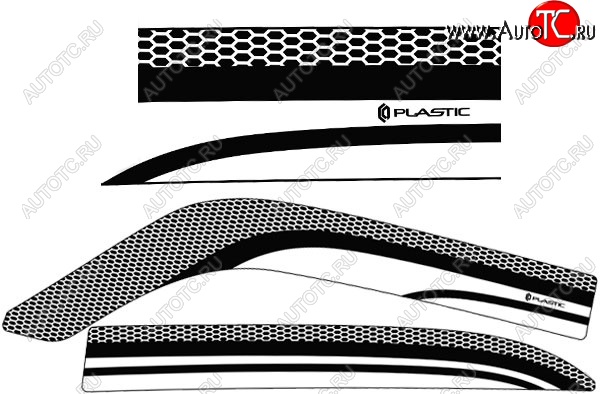 2 079 р. Дефлектора окон CA-Plastic ГАЗ 31105 Волга дорестайлинг (2003-2007) (Серия Art белая, Без хром.молдинга)  с доставкой в г. Набережные‑Челны