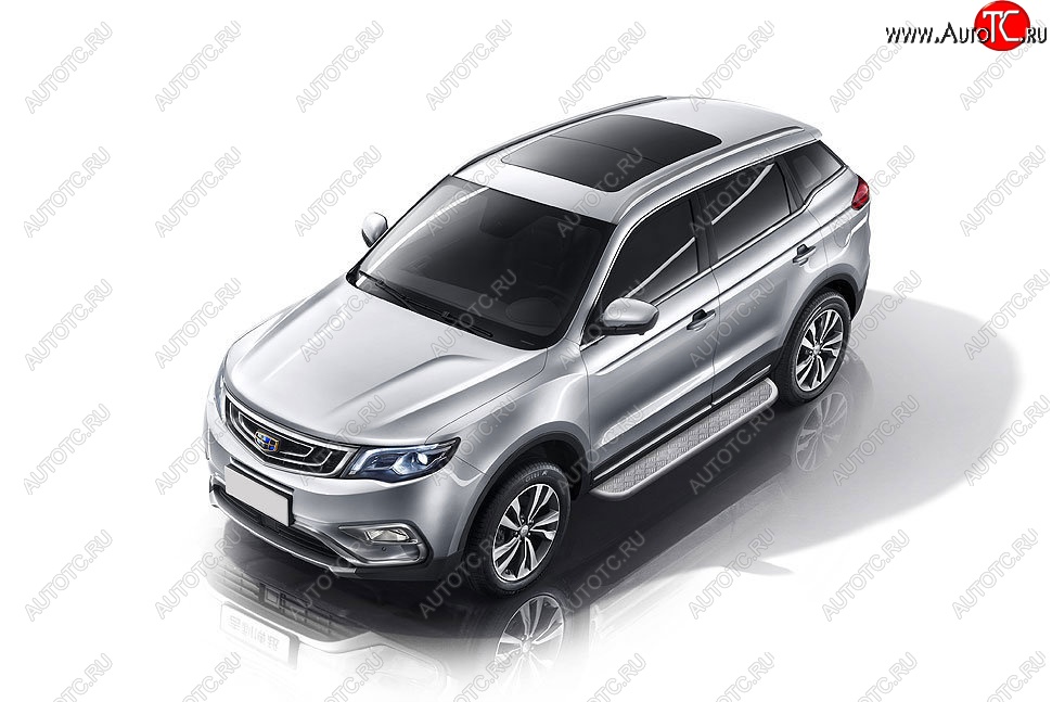 15 349 р. Защита порогов Slitkoff (d57, с листом) Geely Atlas Pro NL3 (2019-2025) (Нержавейка)  с доставкой в г. Набережные‑Челны