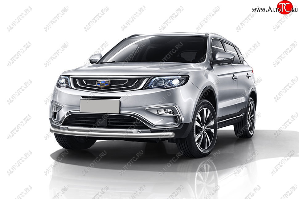 15 399 р. Защита переднего бампера Slitkoff (двойная, d57/42 мм)  Geely Atlas  NL3 (2016-2022) (Нержавейка, Полированная)  с доставкой в г. Набережные‑Челны