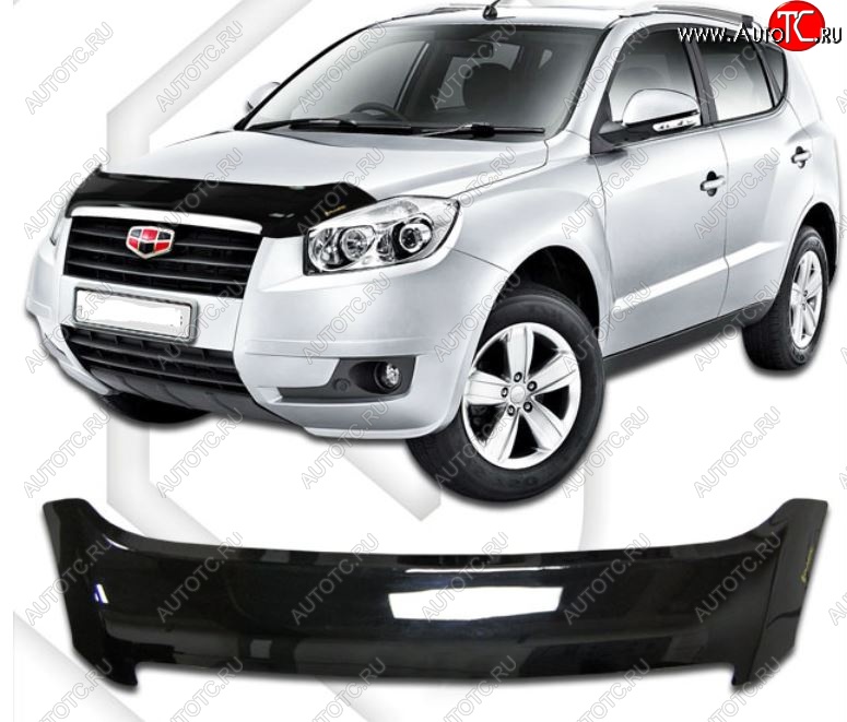 2 079 р. Дефлектор капота CA-Plastic  Geely Emgrand X7 (2011-2015) дорестайлинг (Classic черный, Без надписи)  с доставкой в г. Набережные‑Челны