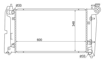 Радиатор двигателя SAT (пластинчатый, пробка R102A) Toyota Corolla E120 седан дорестайлинг (2000-2004)