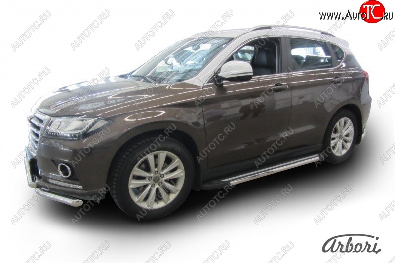 12 509 р. Порожки для ног Arbori Luxe Black Haval H2 (2014-2021)  с доставкой в г. Набережные‑Челны