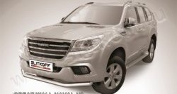 14 499 р. Одинарная защита переднего бампера диаметром 76 мм Slitkoff  Haval H9 (2015-2017) дорестайлинг (Нержавейка, Полированная)  с доставкой в г. Набережные‑Челны. Увеличить фотографию 1