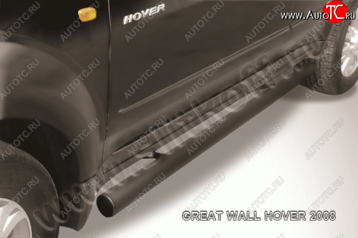 11 749 р. Защита порогов Slitkoff (труба d76)  Great Wall Hover (2010-2014)  1-ый рестайлинг (Цвет: серебристый)  с доставкой в г. Набережные‑Челны