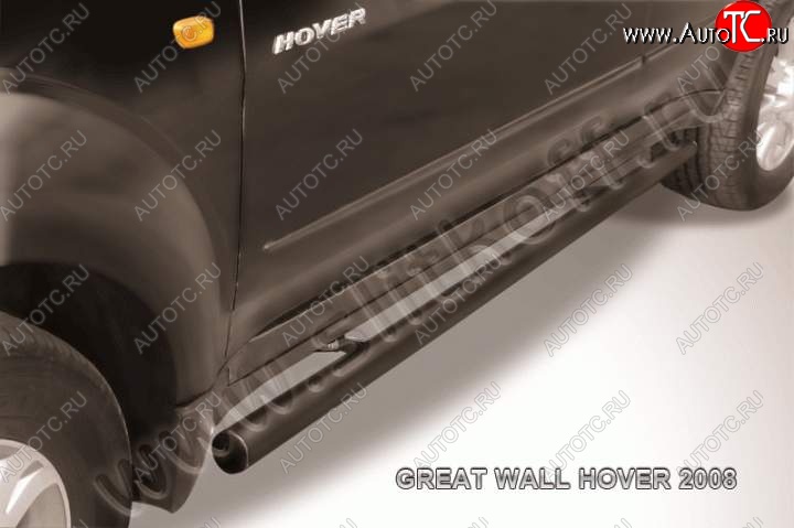 10 949 р. Защита порогов Slitkoff (труба d57)  Great Wall Hover (2010-2014)  1-ый рестайлинг (Цвет: серебристый)  с доставкой в г. Набережные‑Челны