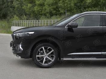 15 499 р. Защита переднего бампера (Ø42 мм, нержавейка, 4WD) SLITKOFF  Haval F7x (2019-2022)  дорестайлинг (полированная нержавейка)  с доставкой в г. Набережные‑Челны. Увеличить фотографию 4