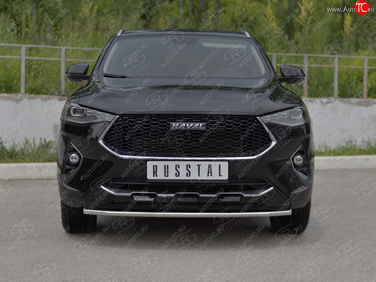 12 399 р. Защита переднего бампера (Ø42 мм, нержавейка, 4WD) SLITKOFF  Haval F7x (2019-2022)  дорестайлинг  с доставкой в г. Набережные‑Челны