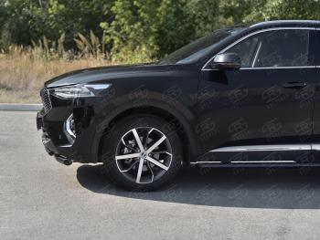 13 699 р. Защита переднего бампера SLITKOFF (Ø63 и 42 мм, окрашенная) Haval F7x  дорестайлинг (2019-2022) (черный)  с доставкой в г. Набережные‑Челны. Увеличить фотографию 3