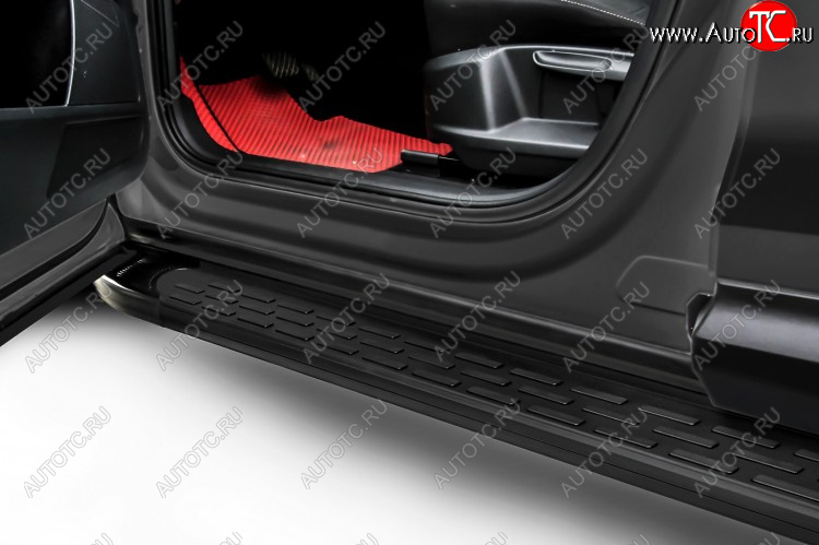 24 999 р. Пороги алюминиевые Slitkoff Premium  Haval F7x (2019-2022)  дорестайлинг (Black)  с доставкой в г. Набережные‑Челны