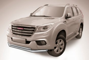 Защита переднего бампера Slitkoff (Ø 76+Ø 57, двойная). Haval (Хавал) H9 (Н9) (2017-2019) 1-ый рестайлинг