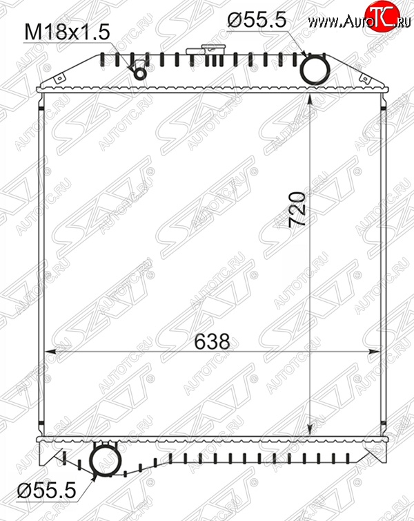 15 899 р. Радиатор двигателя SAT (пластинчатый, МКПП)  Hino 500 - Ranger  5  с доставкой в г. Набережные‑Челны